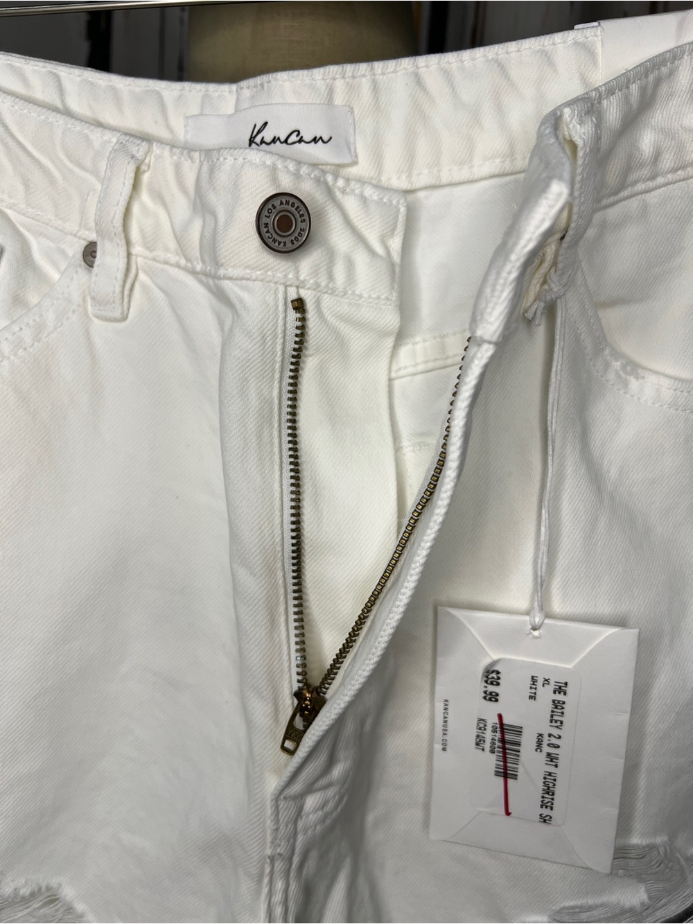 KanCan White Distressed Beach Denim Shorts - Picture 10 of 13